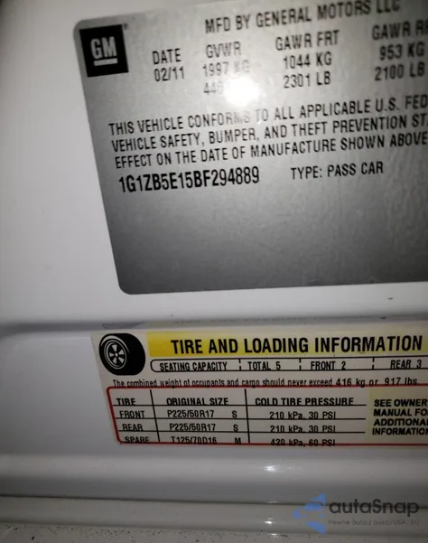 2011 Chevrolet Malibu Ls from USA, damaged, VIN 1G1ZB5E15BF294889